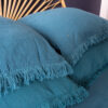 HUG FRANGÉ - Piscine - Linen Fringed Cushion - 80x80cm (Cushioning Included)