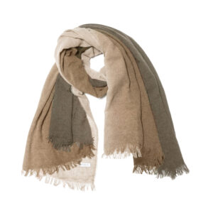 Echarpe en laine et cachemire tie and dye camel