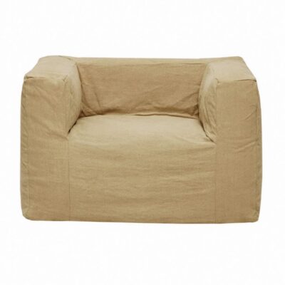 Fauteuil en lin - Modèle SLOW CUB , coloris savane