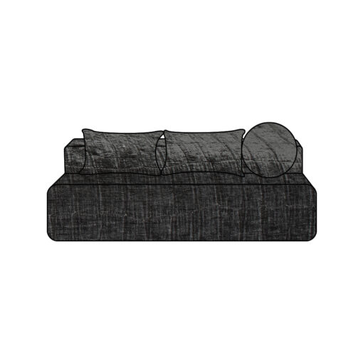 HOUSSE CONVERTIBLE VELOURS FROISSE ANTHRACITE