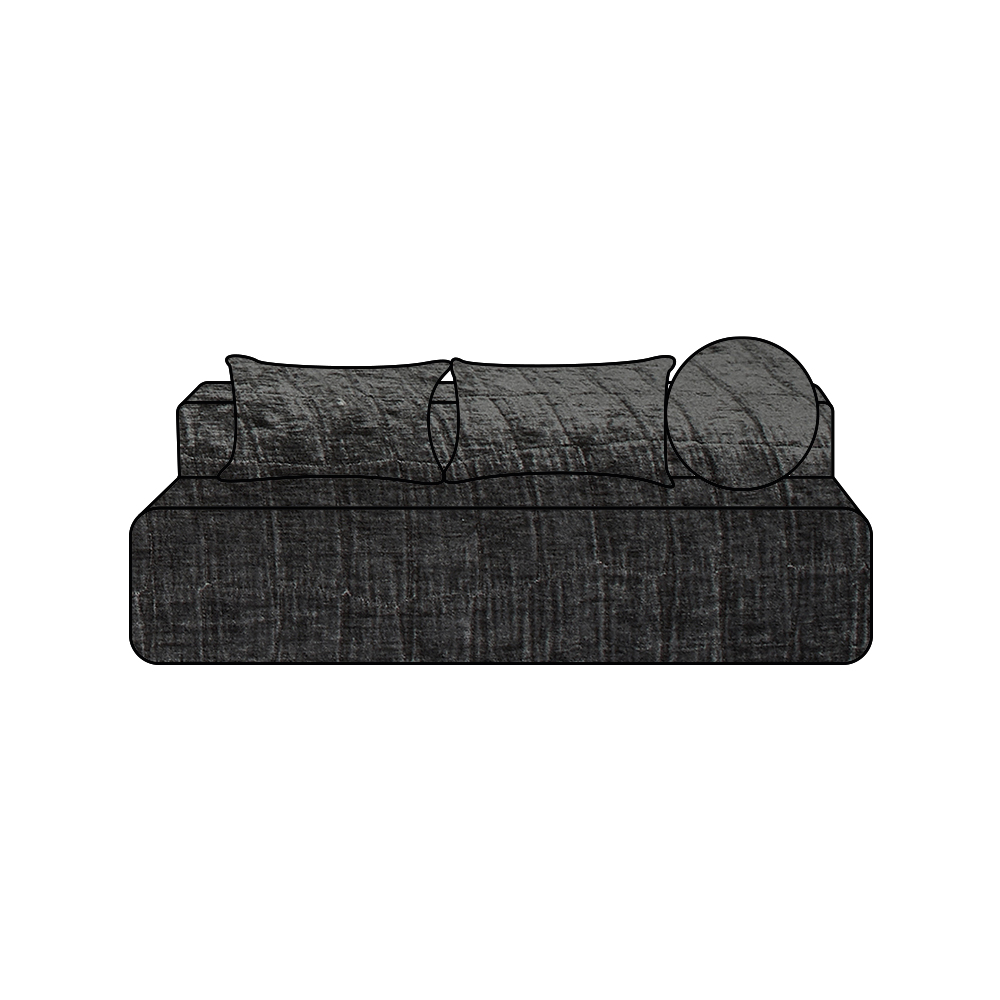 HOUSSE-CONVERTIBLE-VELOURS FROISSE-ANTHRACITE