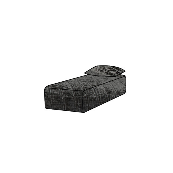 HOUSSE DAYBED - VELOURS FROISSÉ - Anthracite - SLOW
