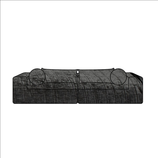 HOUSSE SLOW FAMILY VELOURS FROISSE ANTHRACITE