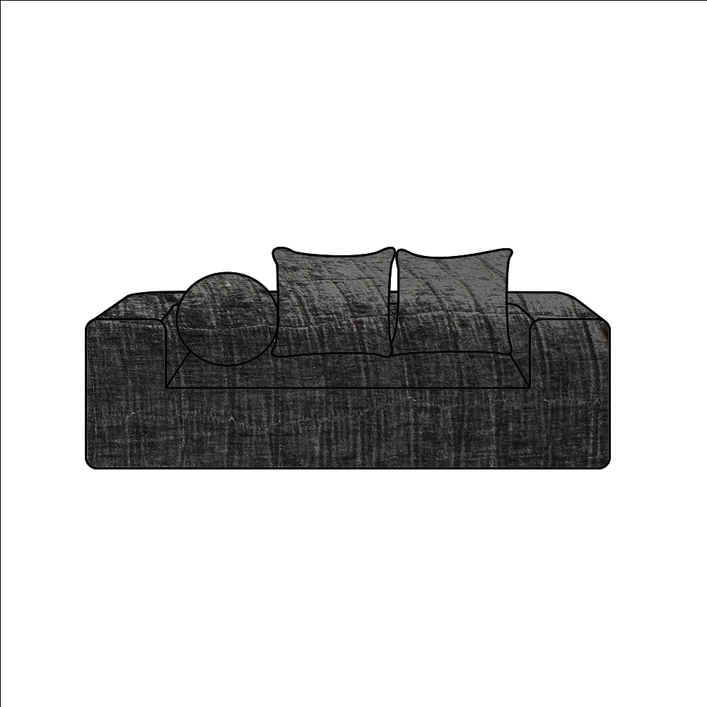 HOUSSE-URBAN-COOPL-VELOURS FROISSE-ANTHRACITE