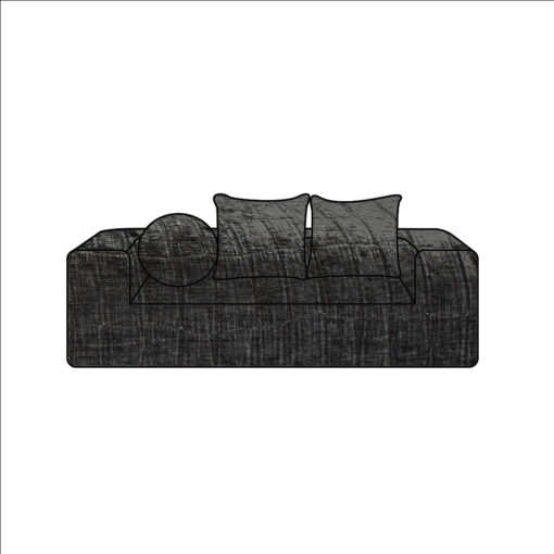 HOUSSE URBAN COOPL VELOURS FROISSE ANTHRACITE