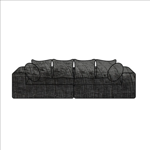 HOUSSE URBAN FAMILY VELOURS FROISSE ANTHRACITE