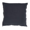 HUG FRANGÉ - Charbon - Linen Fringed Cushion - 80x80cm (Cushioning Included)