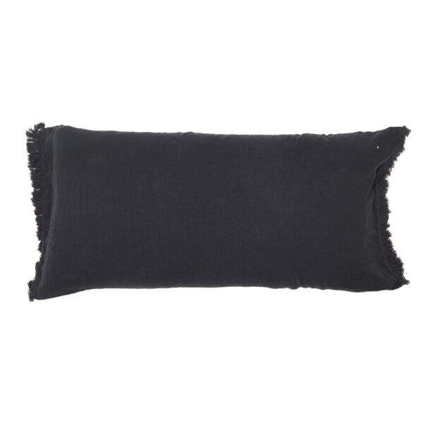 LOVERS FRANGÉ - Charbon - Fringed Cushion - 55x110cm (Cushioning Included)