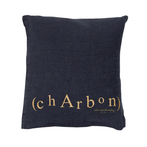 MOLLY - Charbon – Silkscreened Cushion – 35x35cm (Cushioning Included)