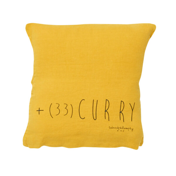 MOLLY - Curry – Coussin Sérigraphié – 35x35cm (Garniture Incluse)