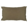 QUEENS FRANGÉ - Kaki - Fringed Cushion - 50x70cm (Cushioning Included)