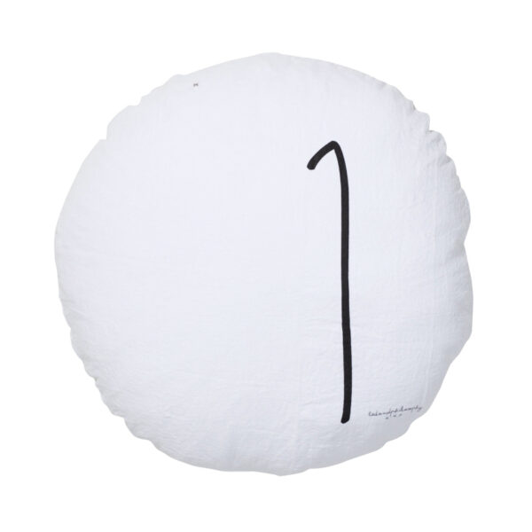 SHINING - Blanc – Coussin Sérigraphié – Ø63cm (Garniture Incluse)