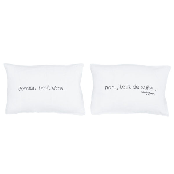 SWITCH - Blanc – Silkscreened Cushions Pair – 25x40cm (Cushioning Included)