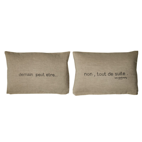 SWITCH - Naturel – Silkscreened Cushions Pair – 25x40cm (Cushioning Included)