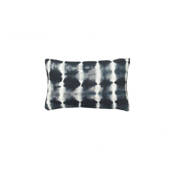 TCHAI - Noir - Tie And Dye Black Cushion - 25x40cm (Cushioning Included)