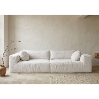 Canapé en lin 4 places SLOW FAMILY White