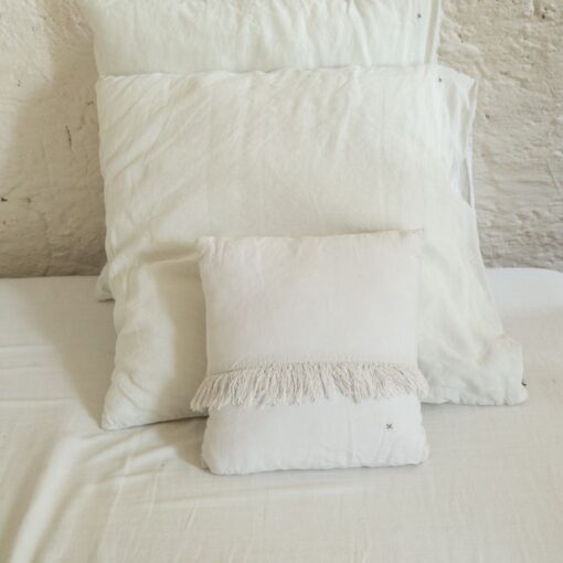 Coussin en lin frangé : ARTY Blanc