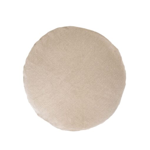 Coussin rond de canapé en lin lavé : modèle TAL Naturel