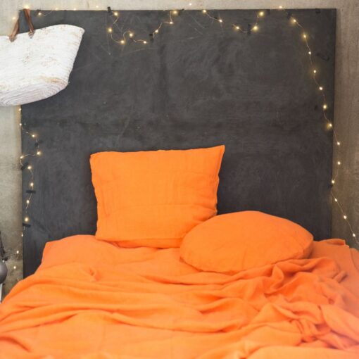 draps en lin orange TERRACOTTA NOLITA fiche produit ambiance