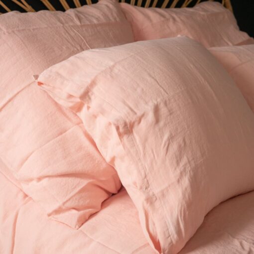 linge de lit en lin MELLOW MOTT BRONX BLUSH fiche produit ambiance