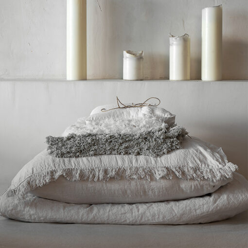 Linge de lit en lin frangé naturel MELLOW SNOB