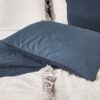 Taie d'oreiller en lin lavé et coton de percale DOLBY Navy