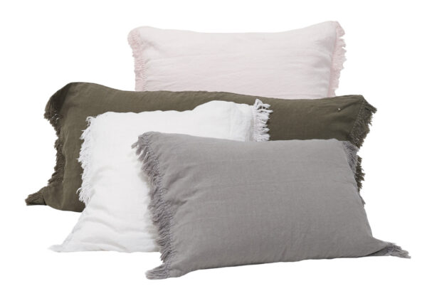 MELLOW FRANGÉ - Blanc - Fringed Cushion - 65x65cm (Cushioning Included)