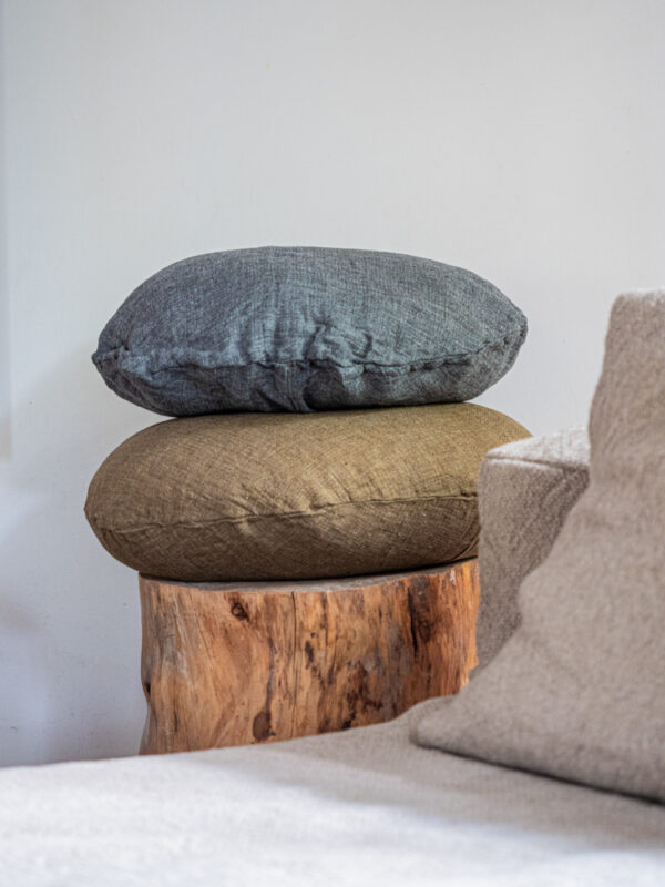BEN - Grey - Changing Linen Cushion - ∅63cm (Cushioning Included)