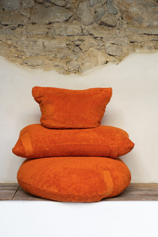 EMILIO - Orange – Terry Cotton Cushion – Ø63cm (Cushioning Included)