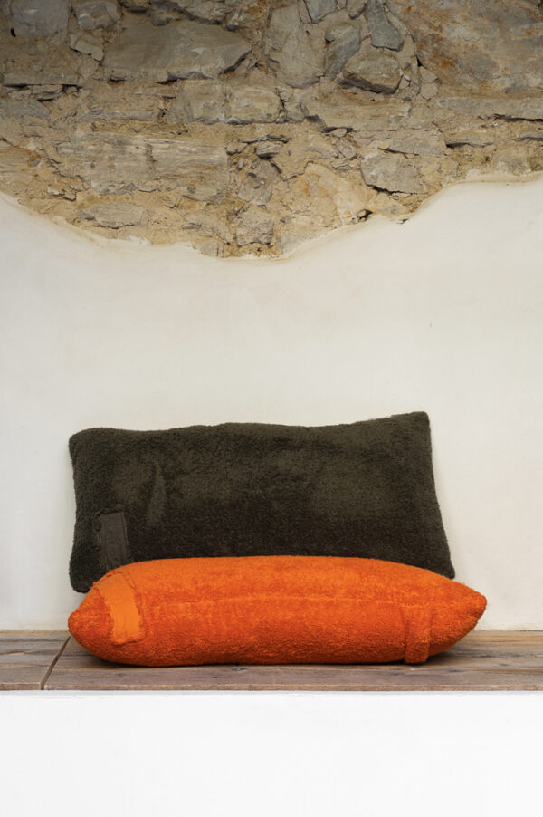 ENRICO - Orange – Terry Cotton Cushion – 30x60cm (Cushioning Included)