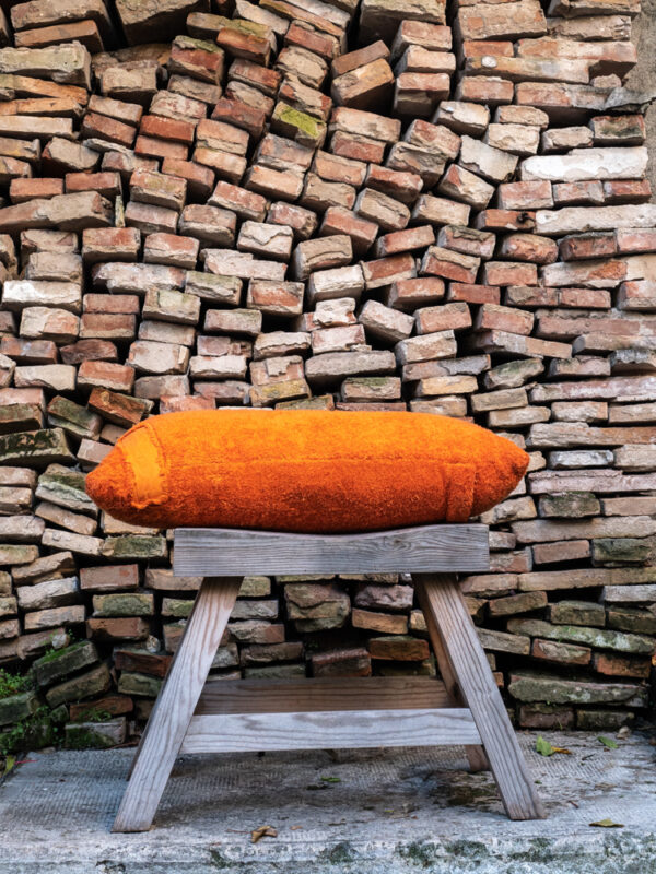 ENRICO - Orange – Terry Cotton Cushion – 30x60cm (Cushioning Included)