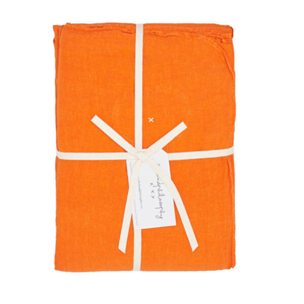 HARLEM - Terracotta – Whashed Linen Flat Sheet – 240x290cm