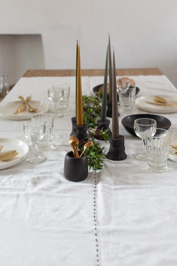 BLONDIE - Craie –Handmade tablecloth – 170x170cm