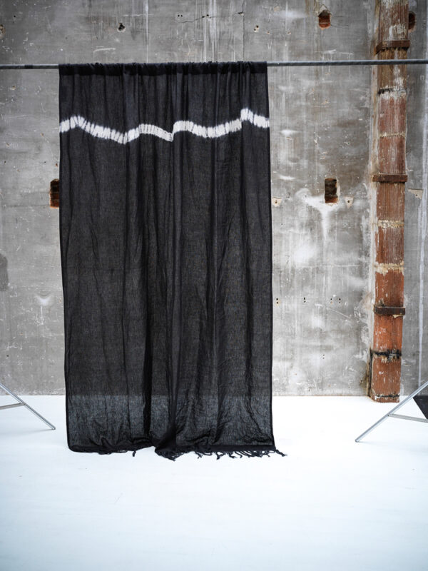 TAHAR – Noir - Tie And Dye Curtain – 175x240cm
