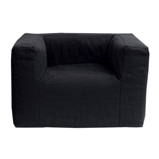 packshot fauteuil en lin nuit