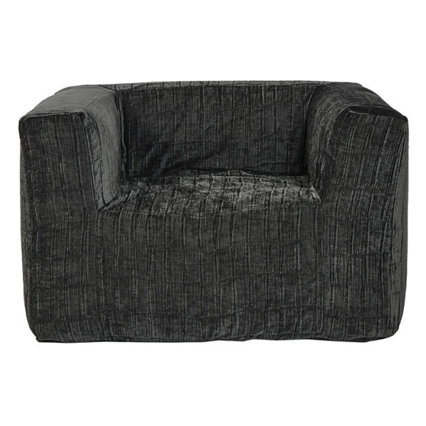 CUB – VELOURS FROISSE – Anthracite – SLOW – 1 seater Armchair