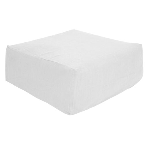 Repose-pieds en lin - Modèle POUF, coloris Blanc