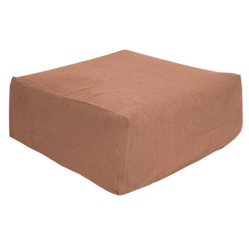 SLOW POUF LIN COGNAC