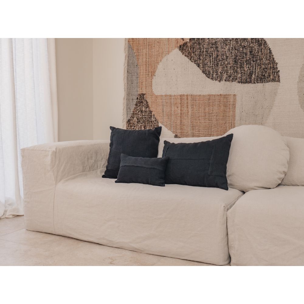 Canapé 4 places en lin 5 Canapé en lin 4 places SLOW FAMILY Chalk