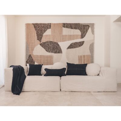 Canapé en lin 4 places SLOW FAMILY Chalk