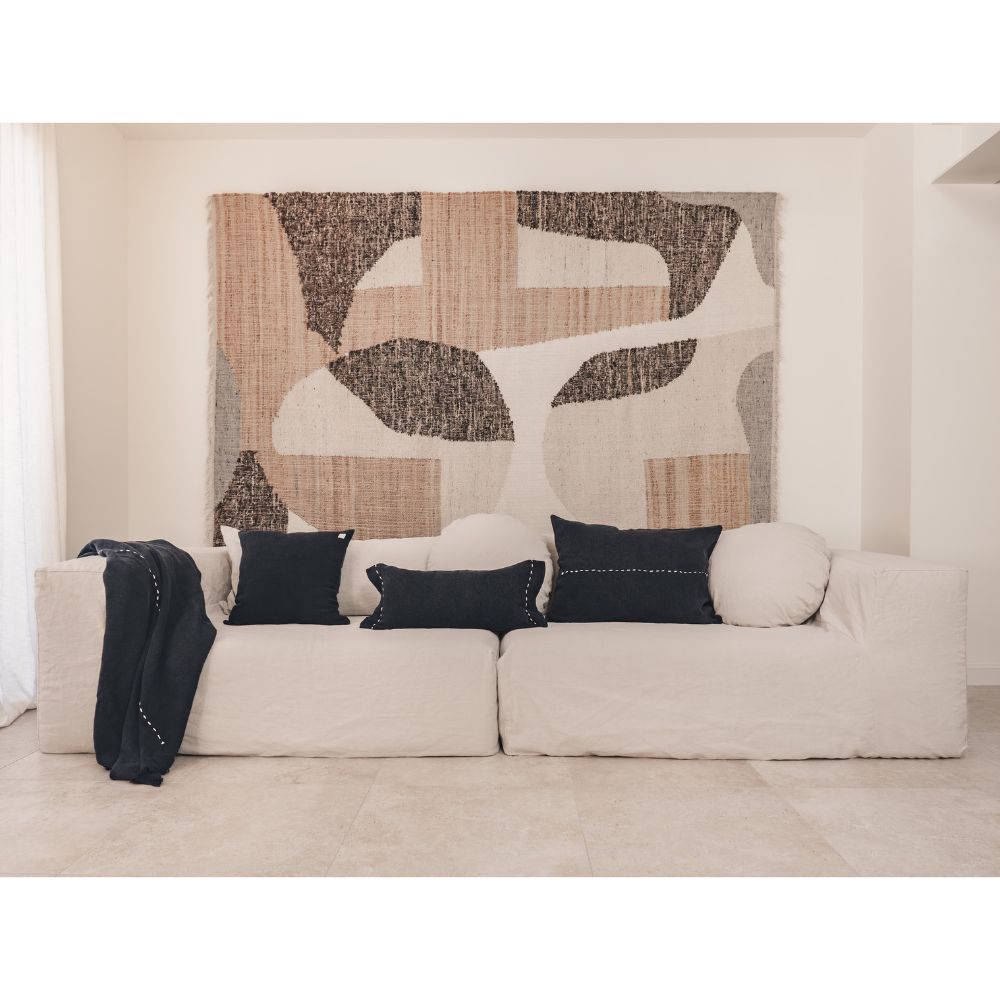 Canapé 4 places en lin 4 Canapé en lin 4 places SLOW FAMILY Chalk