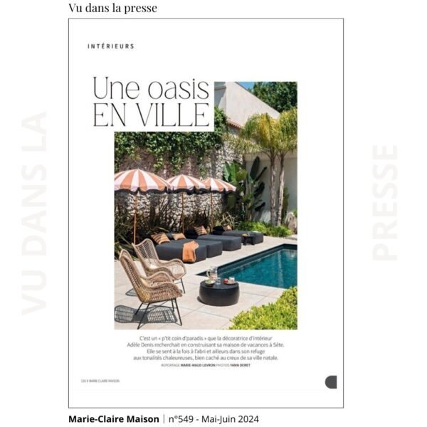 CHILL OUTDOOR Onyx : vu dans la presse