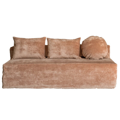 CONVERTIBLE – VELOUR PELUCH – Vieux Rose – Canapé