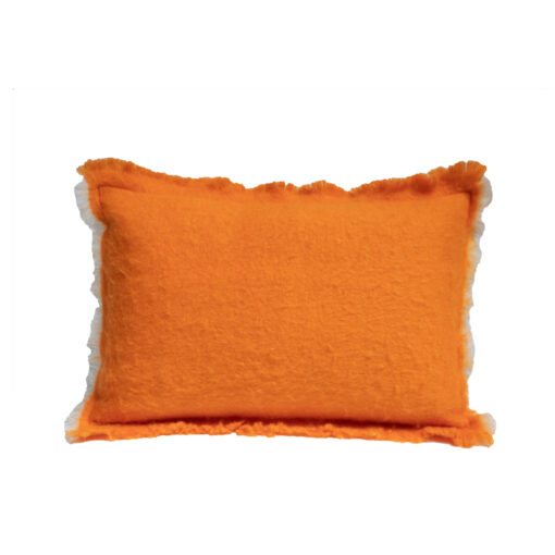 coussin laine 40x60 coupon mandarine