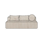 HOUSSE-CONVERTIBLE-VELOURS RIBCORD-IVORY