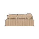 HOUSSE-CONVERTIBLE-VELOURS RIBCORD-SAND