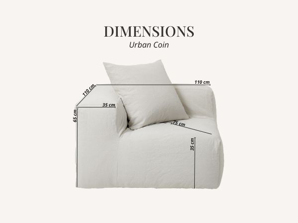 Canapé ligne URBAN, module COIN dimension