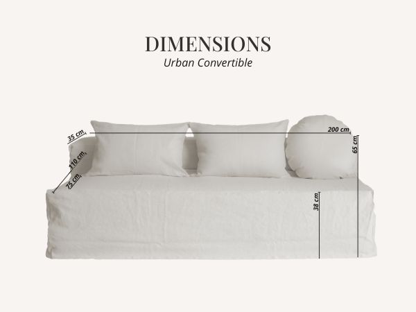 Canapé ligne CONVERTIBLE, module CONVERTIBLE dimension