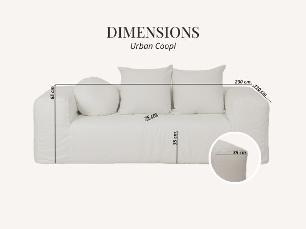 Canapé ligne URBAN, module COOPL dimensions