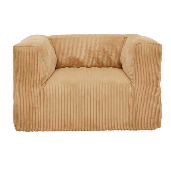 Fauteuil en velours côtelé - Modèle SLOW CUB, coloris Sand